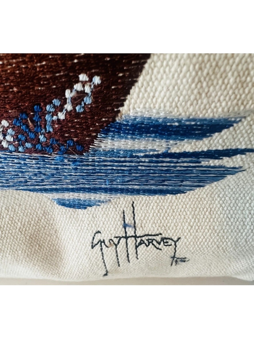 GUY HARVEY “Save Our Oceans” Large White Canvas Boat Tote Bag - Picture 4 of 14